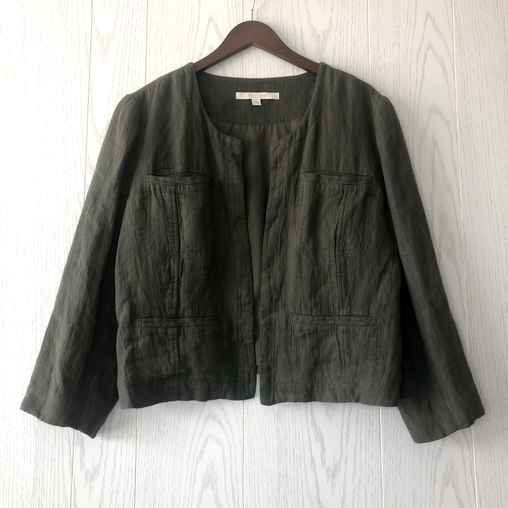 Nwot Nordstrom Collection Green Linen Jacket